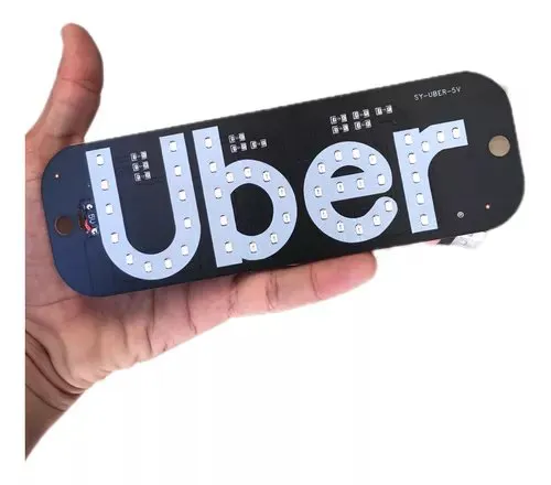 Placa Letreiro Luminoso Led Usb Motorista Aplicativo Uber