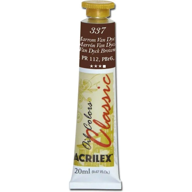 Tinta Óleo Oil Classic 14123 20ml Marrom Van Dick 337 Acrilex