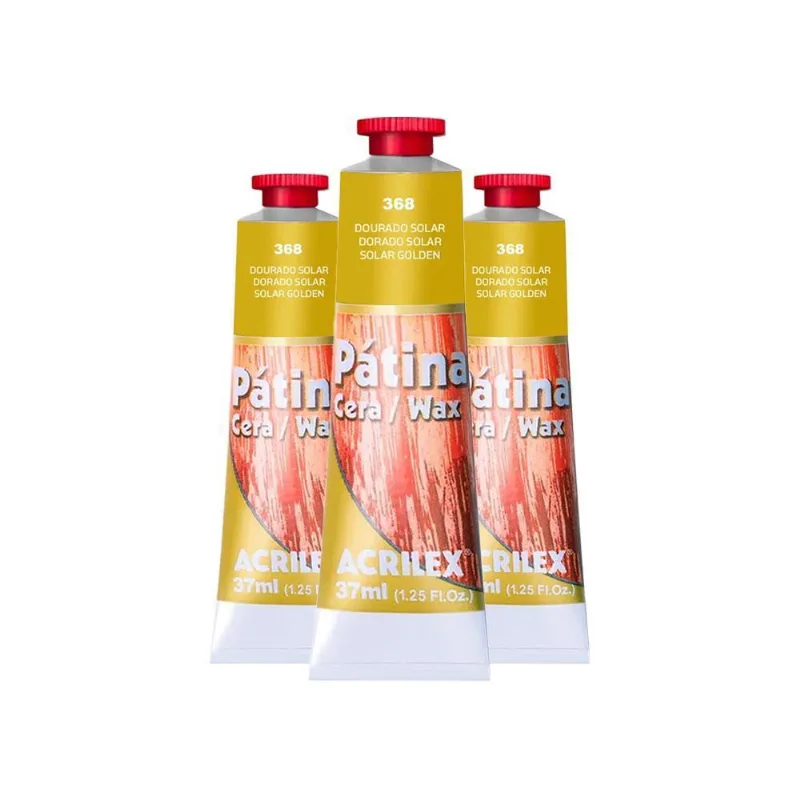 Kiit Patina Em Cera Wax 37ml Com 3un Dourado Solar Acrilex