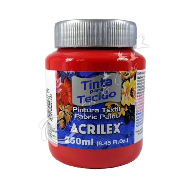 3 X Tinta Para Tecido Acrilex 250ml Cor Vermelho Natal