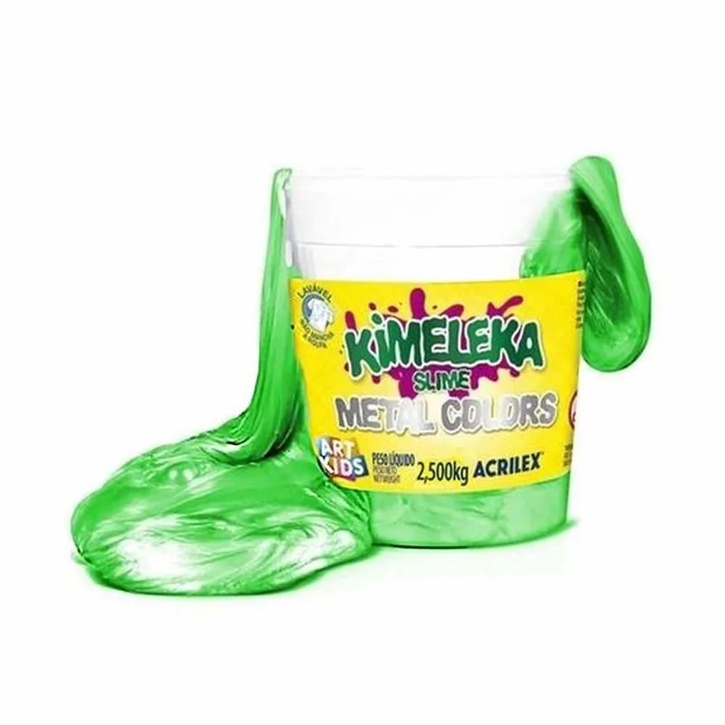 Potao Massinha Art Kids Kimeleka Slime Metal Colors 2 5 Kg Verde Acrilex
