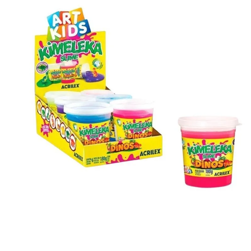 Slime Kimeleka Dinos 180g Cores Sortidas Acrylics - 05838