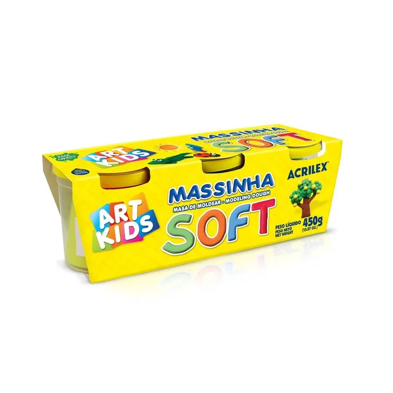 Massa de Modelar Acrilex Soft Sortido Tutti-Frutti 3 x 150g