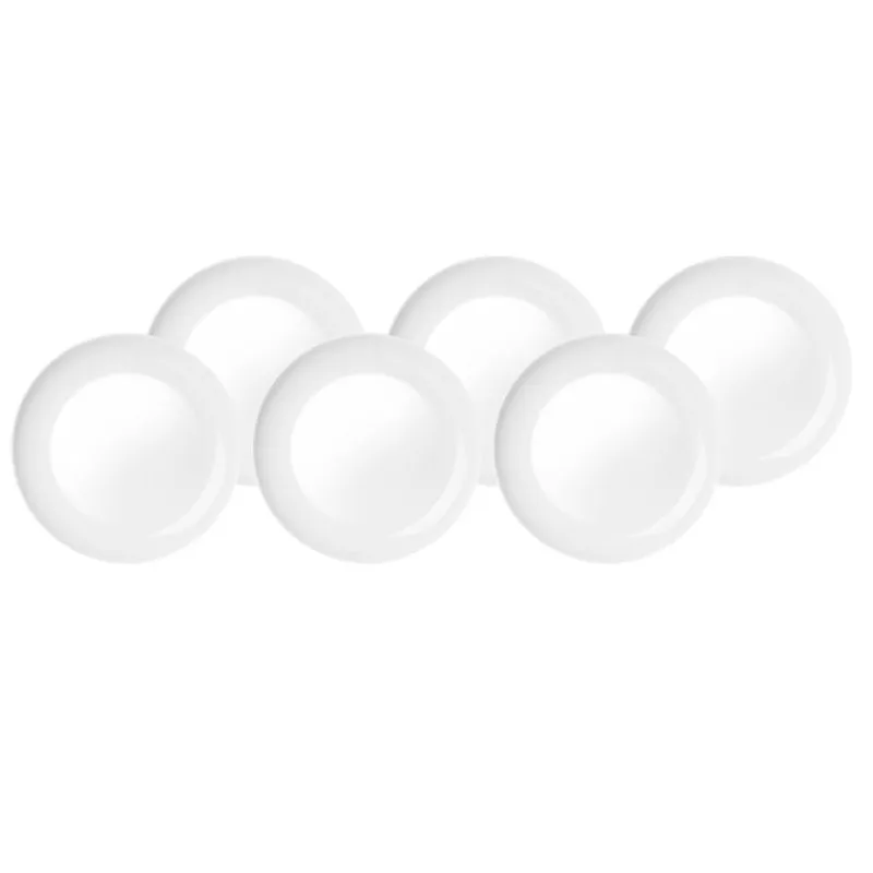 Aparelho de Jantar com Pratos Sobremesa 6 Peças em Vidro Duralex Opaline Blanc Branco