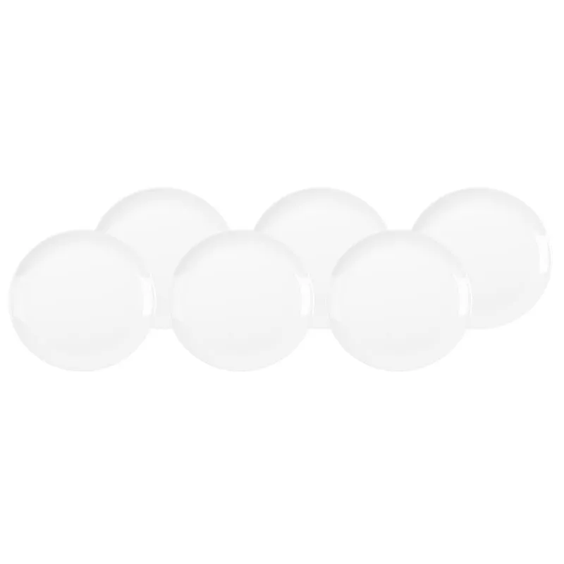 Aparelho de Jantar com Pratos Rasos 6 Peças em Vidro Duralex Opaline Blanc Branco
