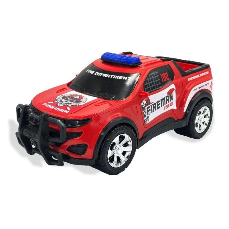 Brinquedo Caminhonete Bombeiro Hytop Design Realista Vermelho Bs Toys