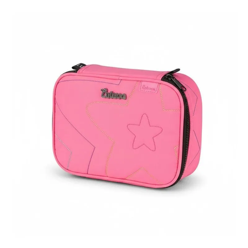 Estojo Box Escolar Luluca Star Shine Rosa Clio Organizador