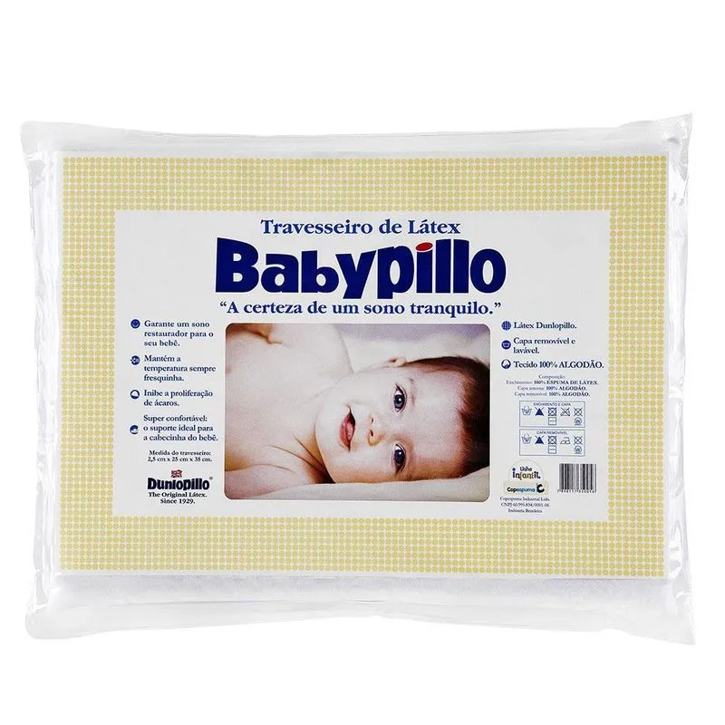 Travesseiro Copespuma Babypillo Látex para Bebês 25x35 cm