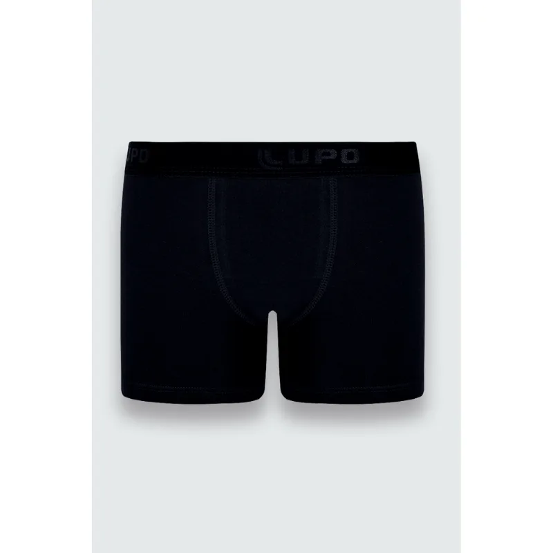 Boxer Lupo Kids Algodão com Elastano Tamanho: G | Cor: Preto