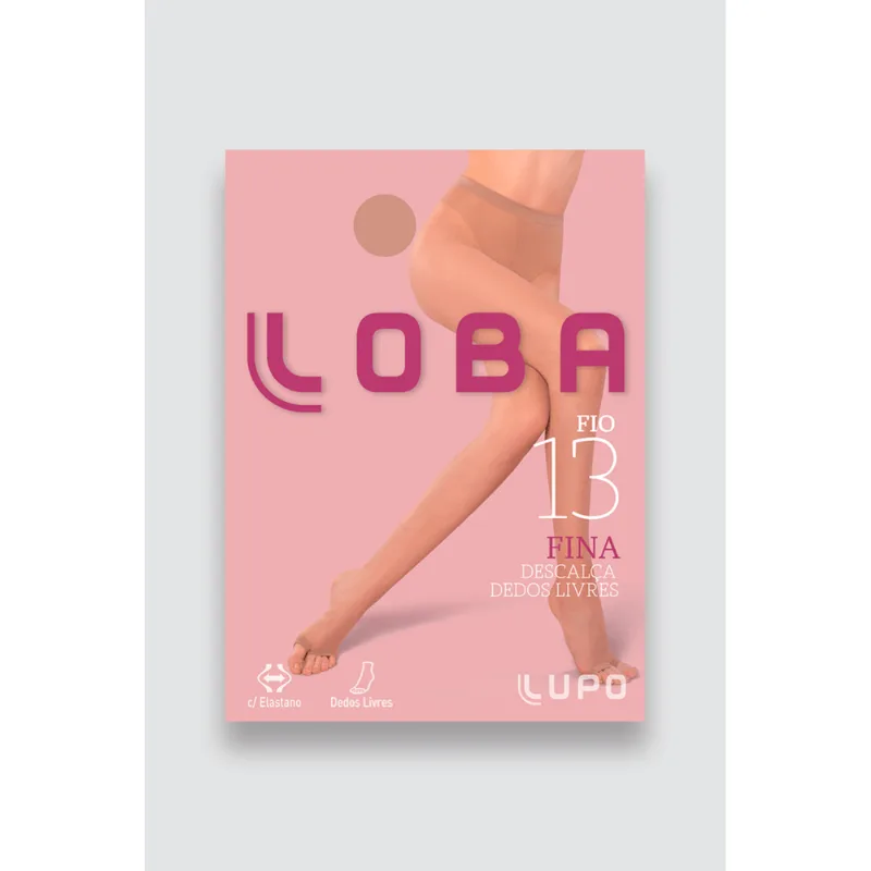 Meia Calça Fio 13 Transparente Adulto Dedos Livres Loba LD Tamanho: G | Cor: Cacao