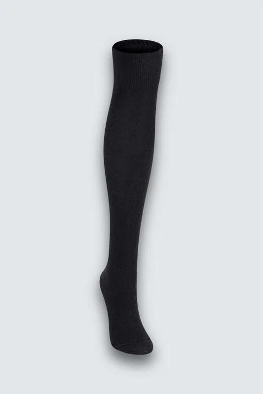 Meia Cano Extralongo Lã Feminina Lupo Preto / 34 a 39
