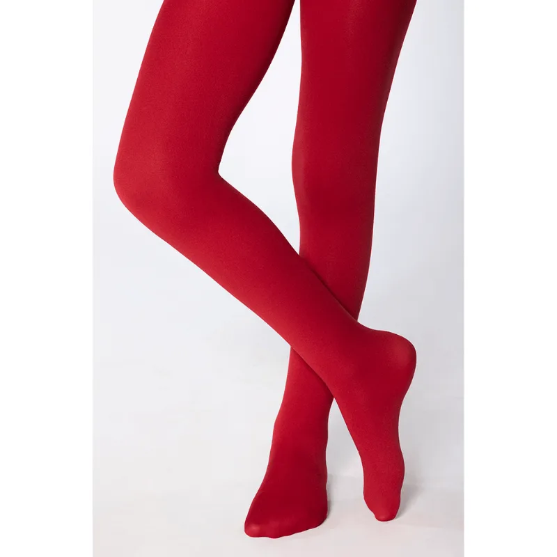 Meia-calça Opaca Infantil Feminina Lupo Tamanho: Bb | Cor: Vermelho Intenso