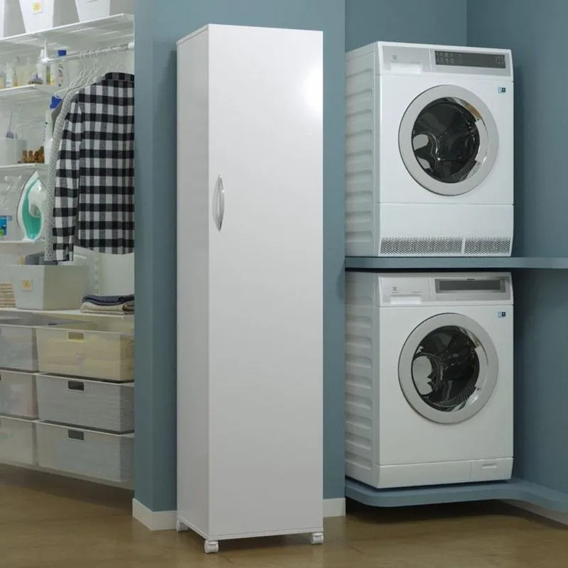 Armário Multiuso Super Branco C/ 1 Porta C/ 4 Rodinhas