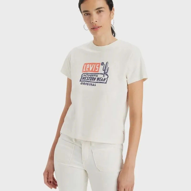 Camiseta Feminina Levis Graphic Classic Tee Branca (LB0010251)