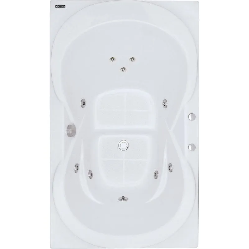 Banheira Hidromassagem Astra Due Luxo 160cmx90cmx44cm - 04 Jatos Acrílico P1 Sem Aquecedor 220V