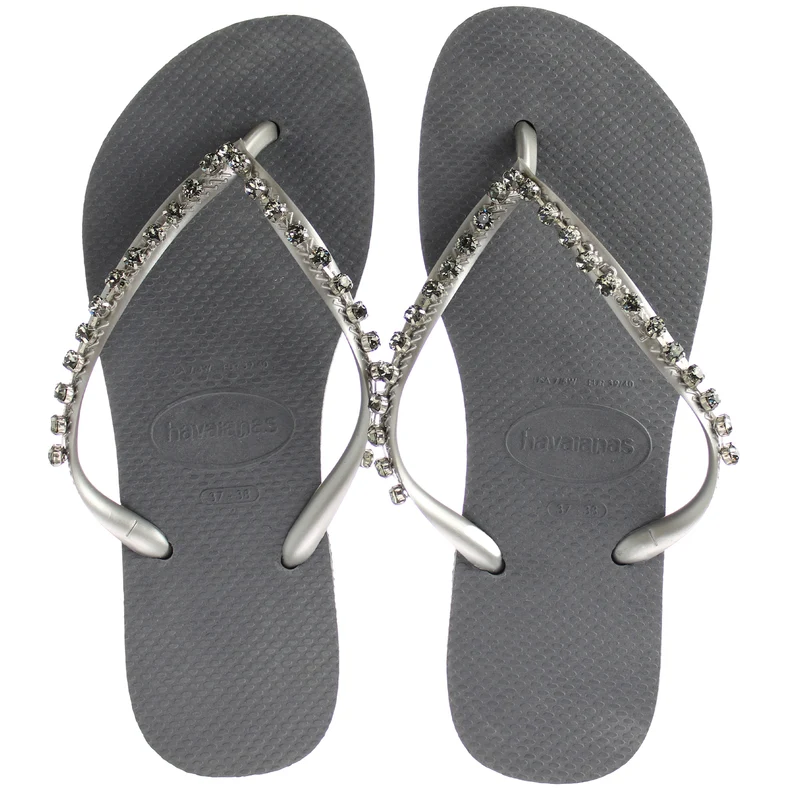 Havaianas Slim Rock Mesh Womens Grey Flip-Flops 35/36