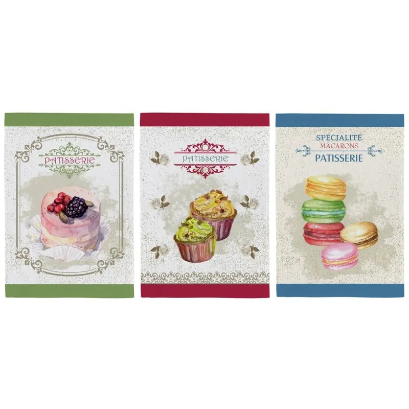 Jogo Panos de Copa 3 Peças 046x065 cm 300 g/m² Fiori Patisserie U