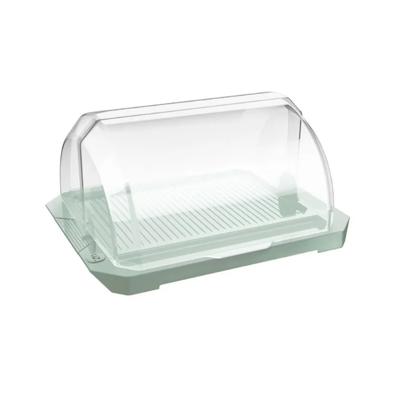 Porta Pão Premium Acrílico Tampa Transparente Uz Verde Menta