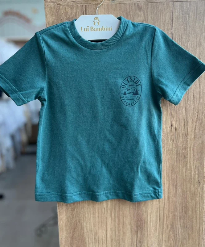 CAMISETA MANGA CURTA OUTSIDE EXPEDITION MENINO KING&JOE VERDE / 10