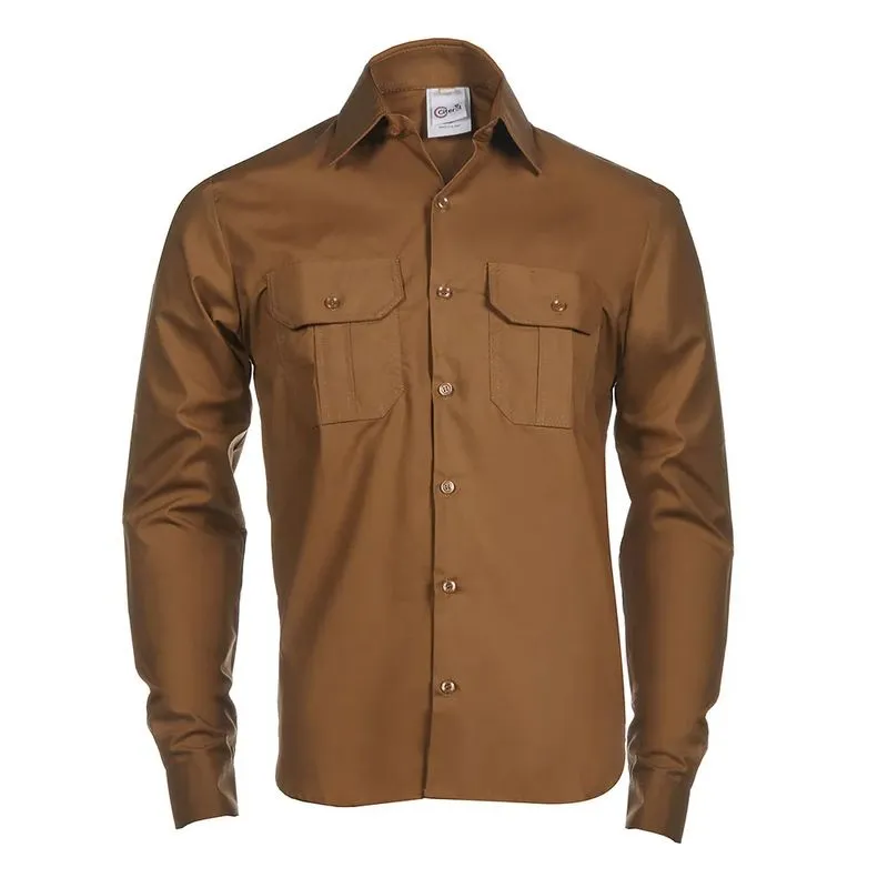Camisa Social Marrom Manga Longa Masculina TAMANHO 37