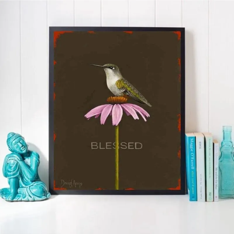 Quadro Passarinho - Blessed 45X34Cm