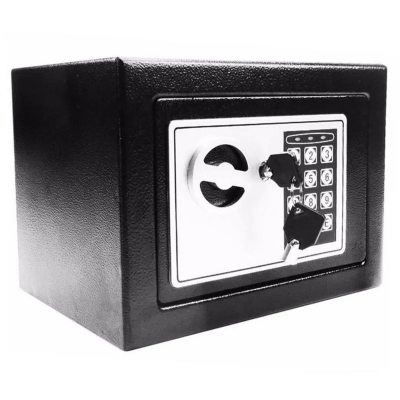 Cofre Digital Eletronico Aço Com Senha E Chave 23cm X 17cm