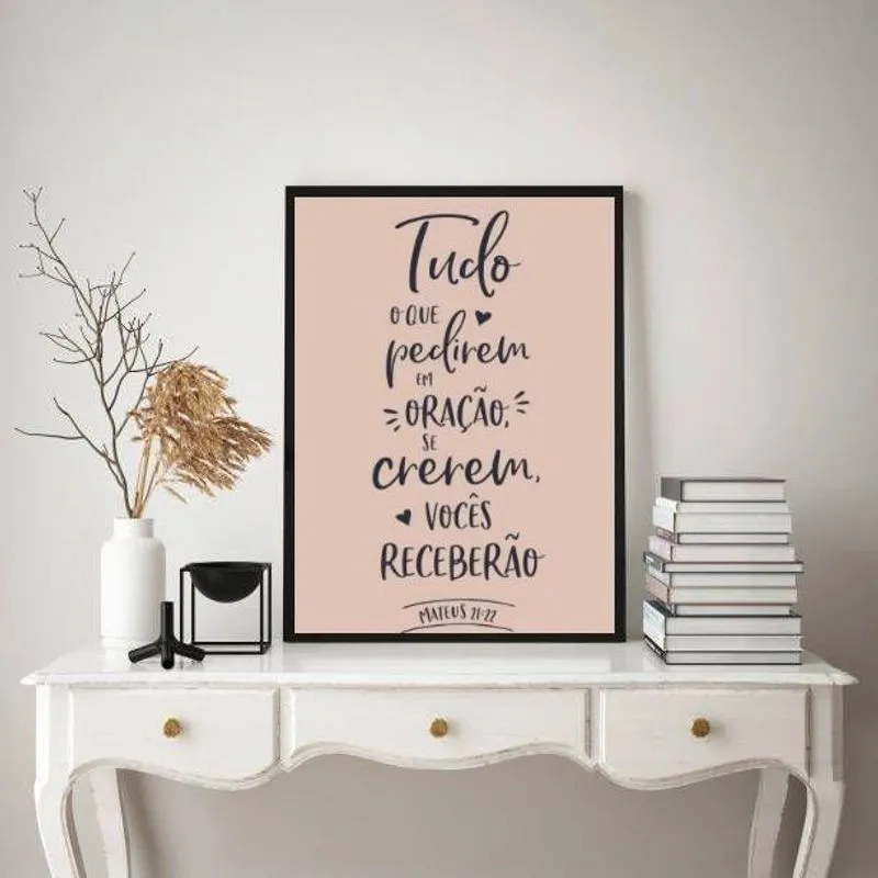 Quadro Tudo O Que Pedirem Em Oração Receberão 33X24Cm