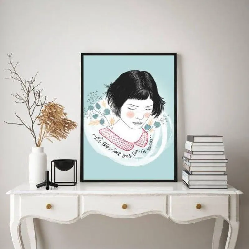 Quadro Amelie Poulain - Frase 45X34Cm - Com Vidro