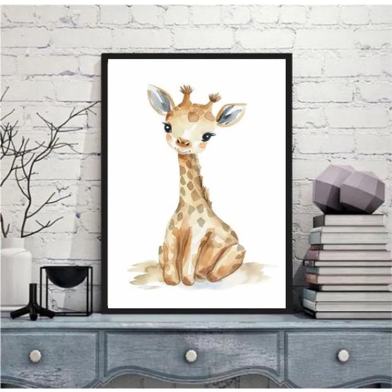 Quadro Arte Infantil Girafinha 24X18Cm