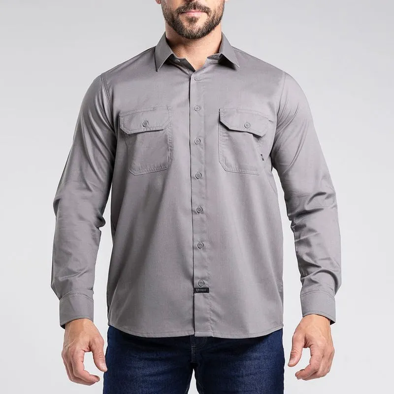 Workshirt Camisa Titan Air Pro Cinza Manga Longa TAMANHO GG1/XXG