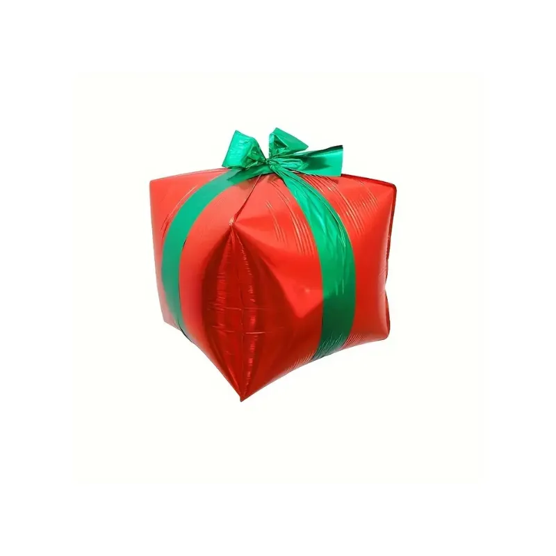 BALÃO METALIZADO 22 POLEGADAS FORMATO PRESENTE VERMELHO FESTAGLAM