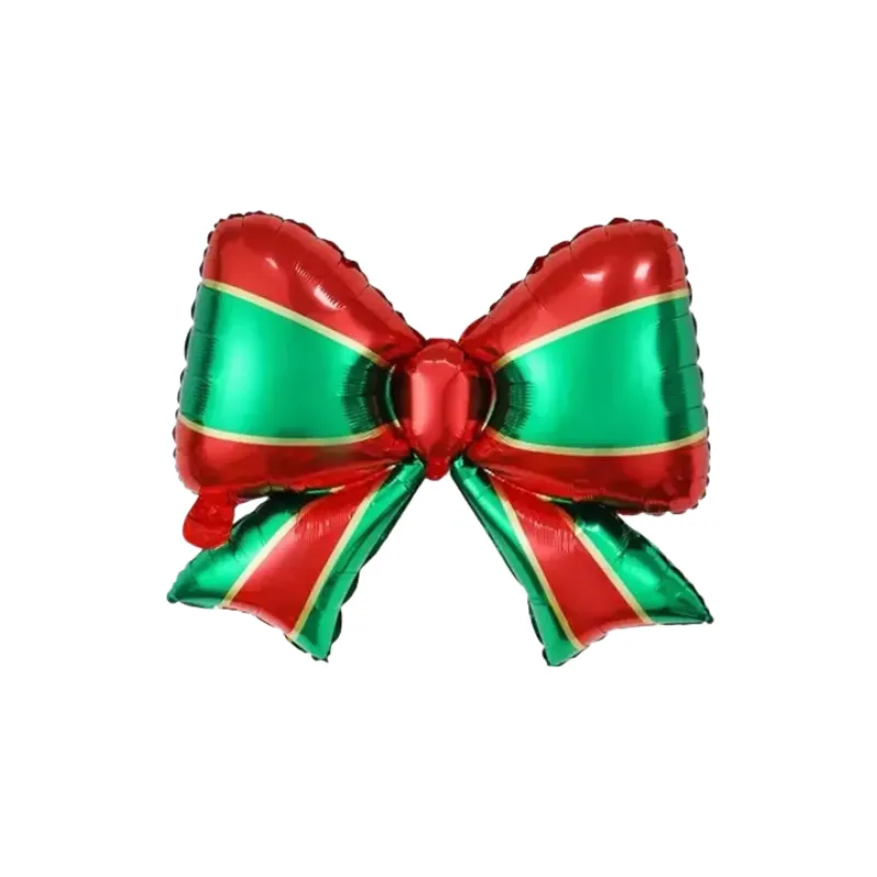 BALÃO METALIZADO 68X53,5CM FORMATO LAÇO VERMELHO, DOURADO E VERDE FESTAGLAM