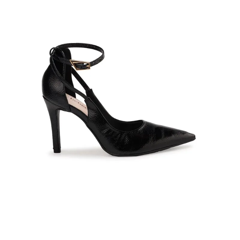 Scarpin Bebecê Elegante Moderno Com Fivela Preto 34