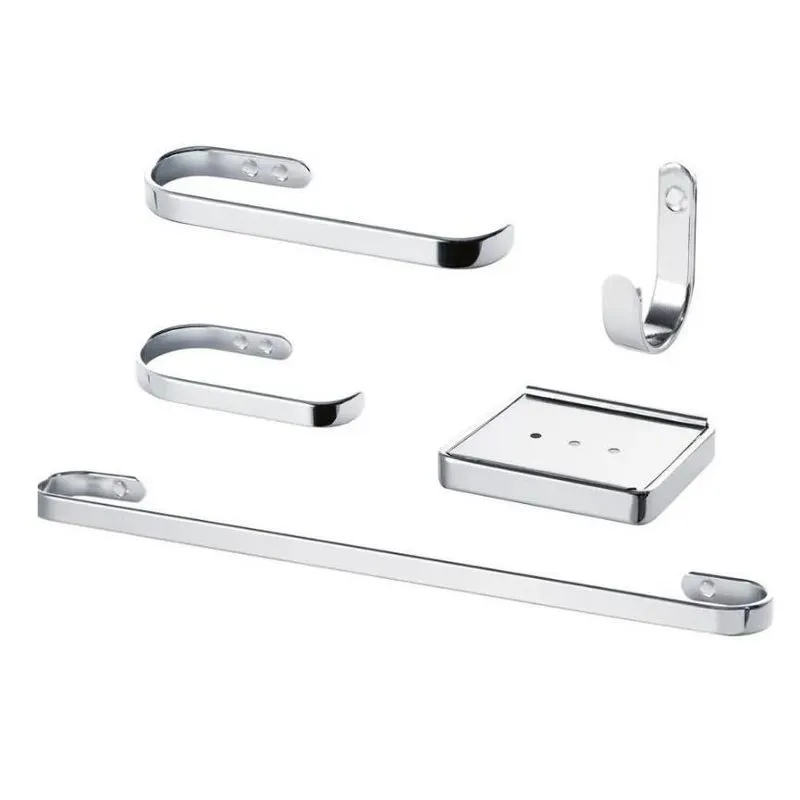 Kit Acessórios Banheiro 5 Peças Metal Alumínio Cromado Mark