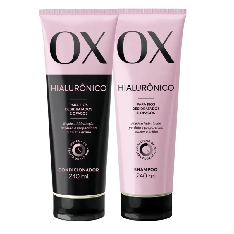 Kit OX Hialurônico Hidratação Shampoo Hidratação 200ml Condicionador Hidratação 200ml