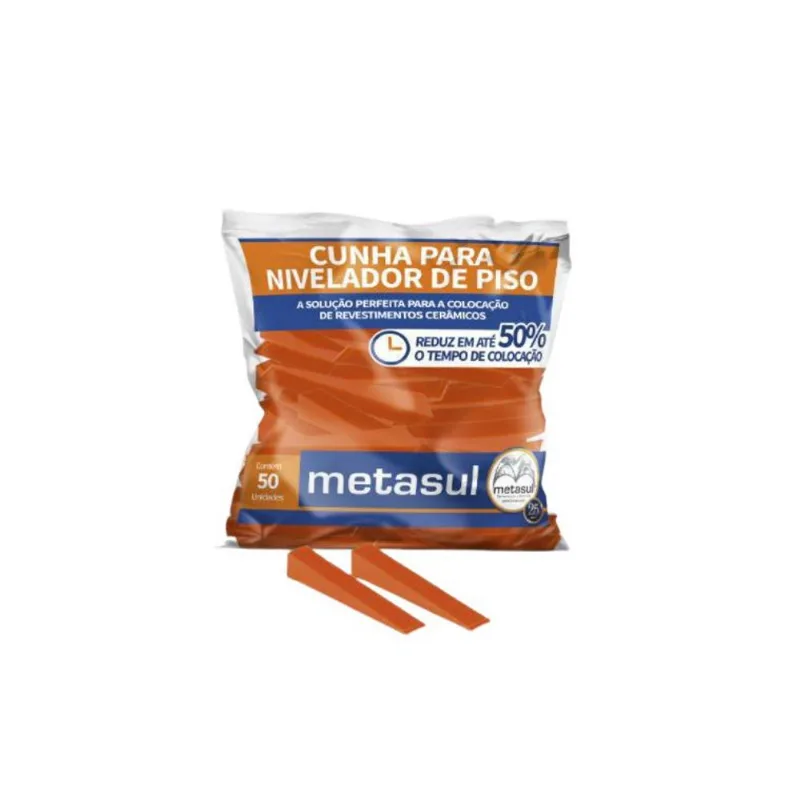 Cunha Para Nivelador Piso 15X15X9Cm Laranja Metasul 50 Peças