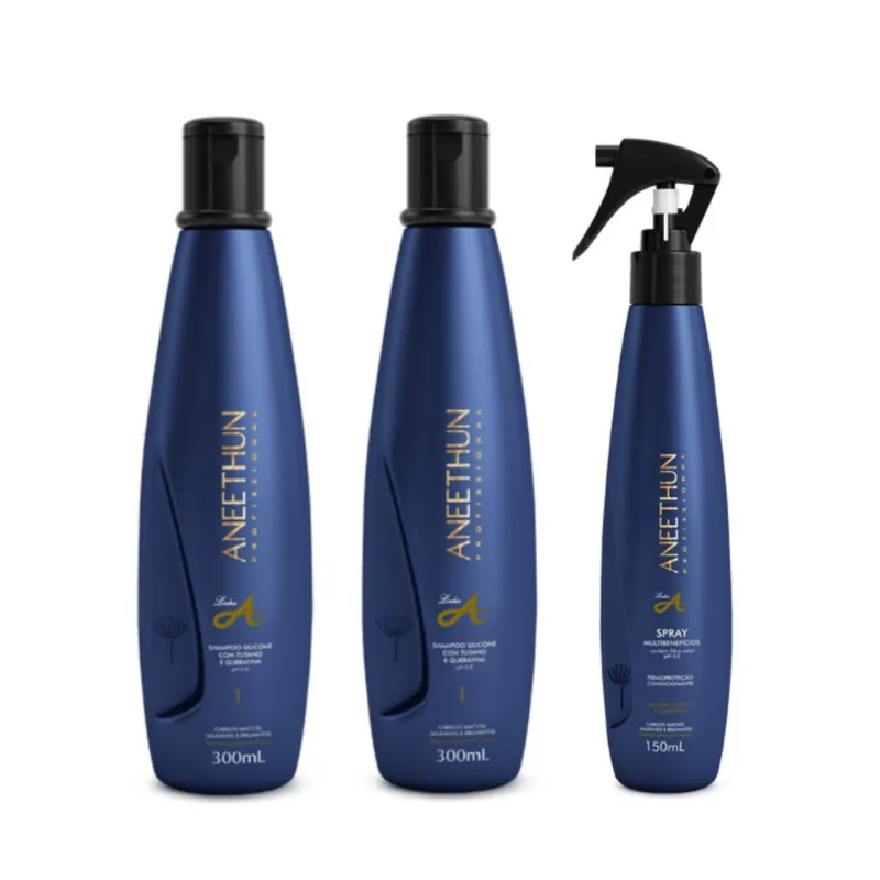 Kit Aneethun Linha A 2 Shampoos 300ml + Spray150ml