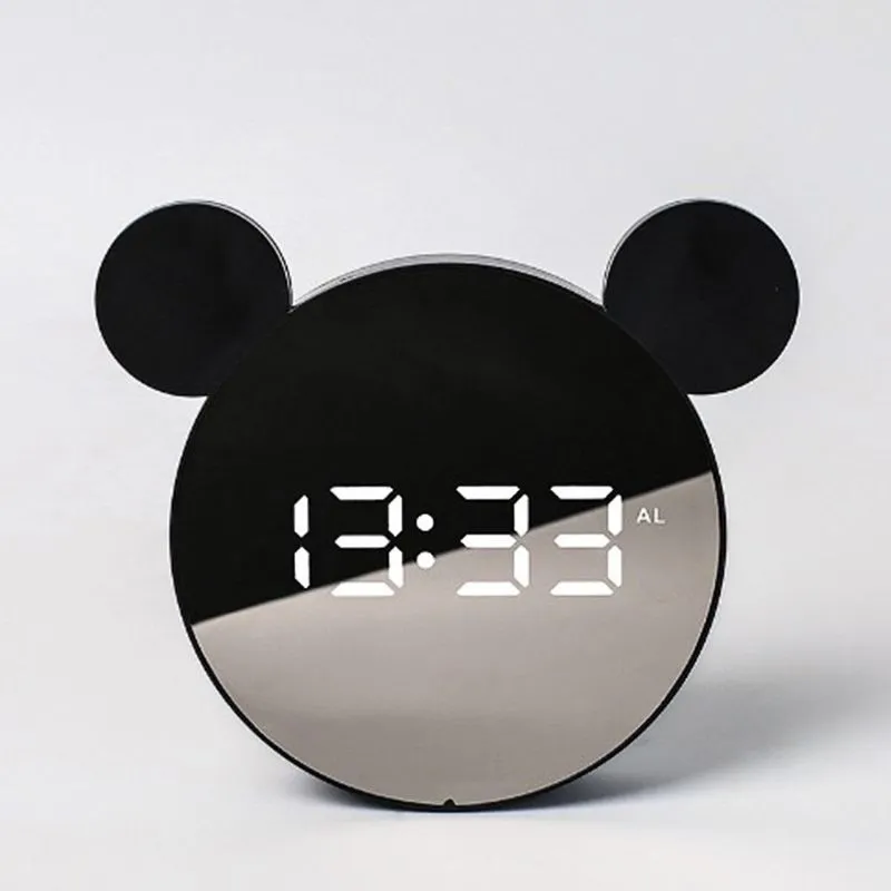 Relógio Digital Led Mickey Design Criativo &amp, Visor Espelhado - Tudo Em Caixa