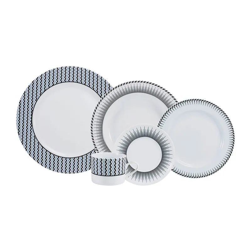 Aparelho de Jantar 20 Peças em Porcelana Schmidt Mila