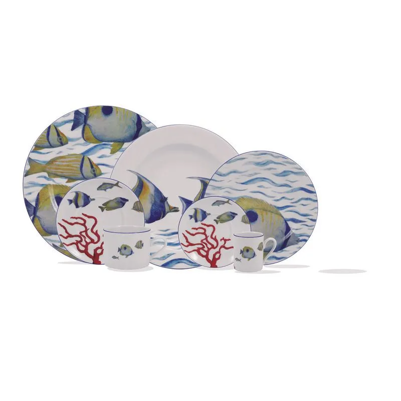Serviço De Jantar E Chá Porcelana 42 Peças Oceanos Schmidt