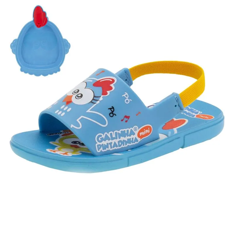 Kit Sandália Baby + Prato Galinha Pintadinha Grendene Kids - 22429 AZUL 19