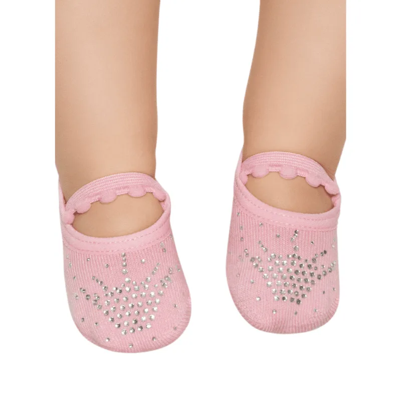 Meia Menina Sapatilha Antiderrapante com Aplique Colorida Rosa Meia Menina Sapatilha Antiderrapante com Aplique Colorida