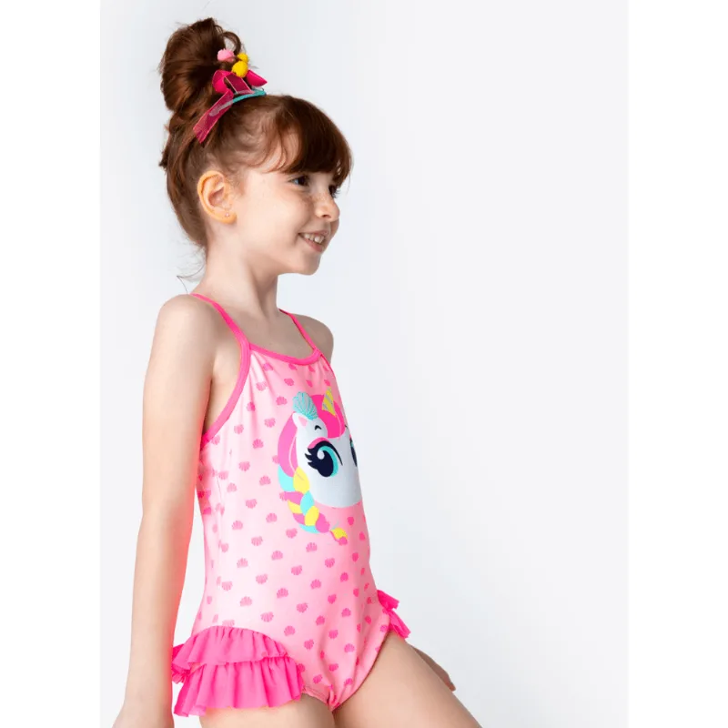 Maiô Menina Unicórnio Rosa 6