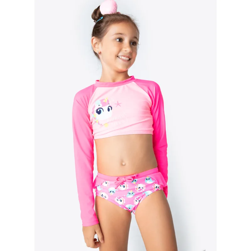 Conjunto Camiseta e Calcinha com FPS 50 Menina Unicórnio 6