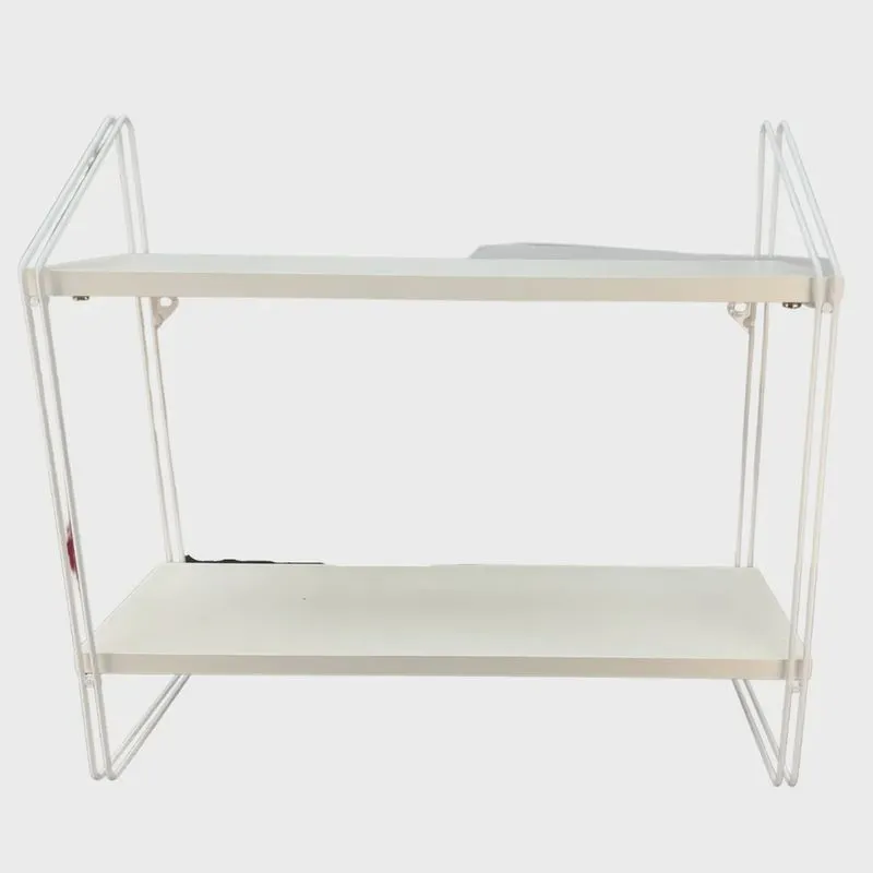 Prateleira Dupla 16 cm x 49 cm - Luxo Branca c/Suporte Branco