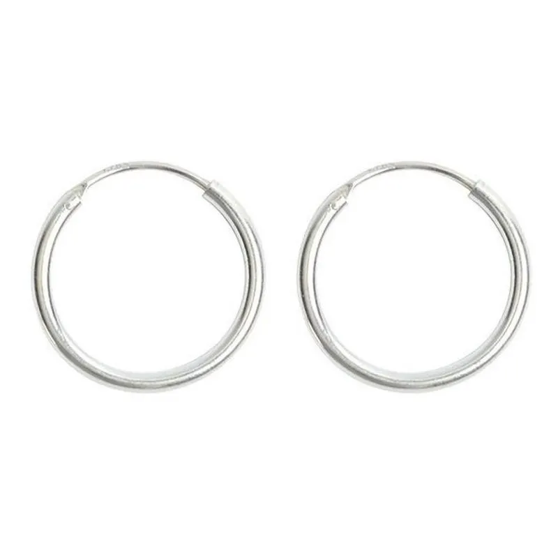 Par De Brinco Argola Média Feminino Ou Masculino Prata 925