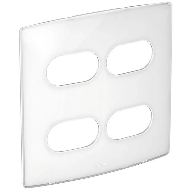 Placa 2+2 Postos Separados Sugar 4x4 Branco Gloss Pial 663423