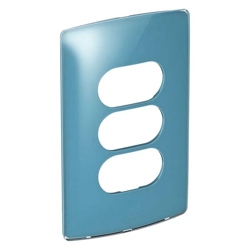 Placa 4x2 3 postos separados blue gloss Nereya Pial