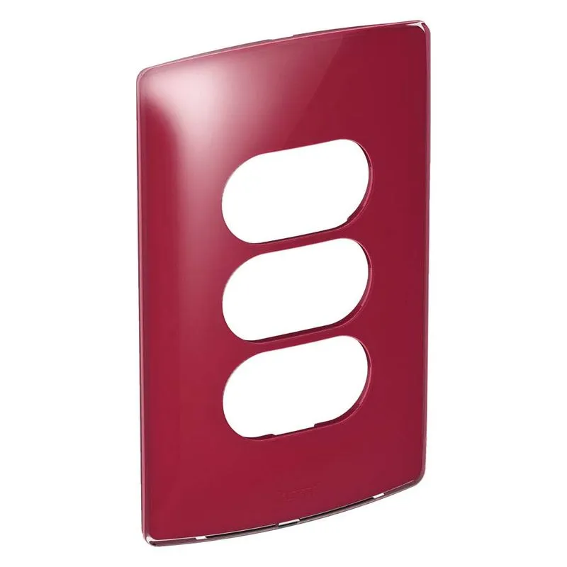 Placa 4x2 3 postos separados cherry gloss Nereya Pial