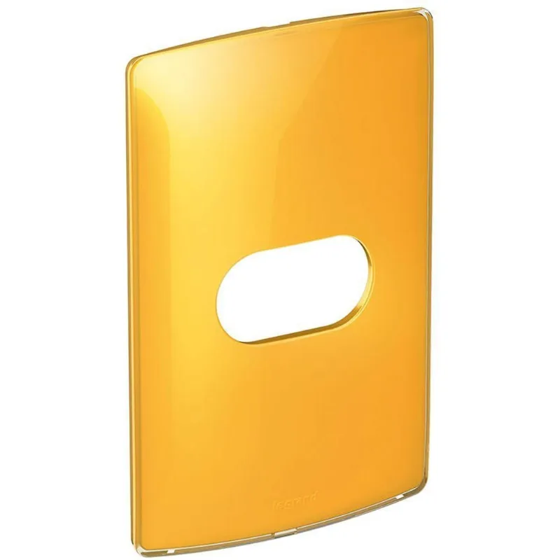 Placa 1 Posto Nereya Horizontal com Acabamento Gloss Laranja Pial